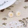 Aretes de flores estilo japonés-coreano temperamento simple Loto Dorado aretes de plata lisa aretes creativos estilo coreano joyería para la oreja