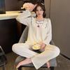Pijamas de Primavera y Otoño para Mujer 6535 Algodón Dulce Estilo Princesa Ins Manga Larga Pantalones Talla Grande chica gordita Ropa para el Hogar
