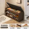 Banqueta para cambiarse los zapatos de madera maciza para la entrada, zapatero para el hogar con asiento integrado, banco estrecho y largo para ponerse los zapatos, zapatero extremadamente estrecho con asiento
