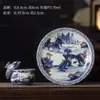 Juego de Té Kung Fu: Colección "Flor Azul Colgante en el Valle", Set de Regalo de Cerámica de Gama Alta para Oficina en Casa: Tazón y Taza de Té