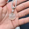 Colgante de Nube Auspiciosa de Calcedonia Blanca Hielo Natural Ágata Azul Caballo Hebilla de Seguridad de Material Gato Acostado Mariposa de Jade Collar