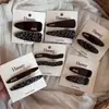 Pinza para el pelo con estampado de leopardo estilo coreano, pinza lateral de alta gama y exquisita, pinza para flequillo de color bloqueado, pinza para el pelo de la frente, accesorio para el pelo