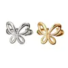 Anillo Abierto de Mariposa de Lujo Ligero para Mujer, Moderno y Único, Anillo de Acero Inoxidable Chapado en Oro, Joyería de Comercio Exterior Transfronterizo