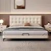 Hogar Francés Retro Almacenamiento Patrón de Gofre Cama Dormitorio Principal Cama Italiana Lujo Ligero Estilo Vintage Cama de Boda Dormitorio