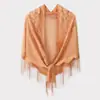 2025 Nuevo Chal de Encaje de Verano Bufanda Triangular Calada Bufanda con Borlas Retro Europea y Americana Chal para Foto de Vestido de Mujer