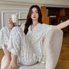 Pijama Nuevo Estilo 2023 para Mujer Primavera y Verano Algodón Delgado Manga Corta Pantalones Lunares Ropa de Casa de Alta Gama Conjunto de Dos Piezas