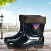 Botas de chuva com sola de tendão resistente ao desgaste para homens e mulheres, quentes, resistentes a ácidos e álcalis, cano alto, grossas, antiderrapantes, proteção para o trabalho, botas de água para lavar carro, canteiro de obras