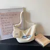 Bolso Casual Ligero Tipo Dumpling 2026 Nuevo Bolso de Tela con Estampado de Letras Bolso de Hombro Cruzado de Moda Tendencia para Mujeres