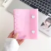 A7 Corazón Hebilla Doble Brillante Cristal PVC Cáscara Suave Color Carpeta de Hojas Sueltas Libro Guka Pegatina Polaroid Almacenamiento