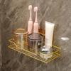 Estilo Nórdico Dorado Pasta de Dientes, Cepillo de Dientes, Toalla, Toallero de Baño, Estante de Almacenamiento para Baño, Estante para Almacenamiento de Artículos de Aseo para Baño