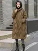 Chaqueta de plumas para mujer 2026 Vintage Holgada Oversize Larga por encima de la rodilla Invierno Delgada con Capucha Abrigo de plumón de pato blanco