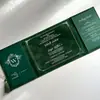 Invitaciones de Boda de Terciopelo Verde Oscuro Hechas a Medida Invitaciones de Boda de Doble Puerta Invitaciones de Boda de Alta Gama