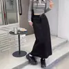 Falda de Traje Negra Línea A para Mujer Primavera y Verano Nueva Falda de Trabajo con Abertura para Chica Gordita Falda Larga Pequeña de Un Paso