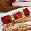 Reloj Maillard Brown para Mujer, Reloj de Cuarzo para Mujer con Pulsera Cuadrada de Cuero de Gama Alta de Nicho, Regalo de Cumpleaños