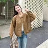 Chaqueta de gamuza de alta gama estilo retro para mujer, nueva colección otoño 2026, chaqueta de botones con cuello redondo estilo coreano, top casual