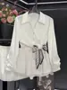 Camisa de Manga Larga Versátil y Hermosa para Mujer, Estilo Nuevo Primavera y Verano, Ceñida a la Cintura, Adelgazante, Blusa Elegante, para Viajeras Transfronterizas de Amazon en Europa y América