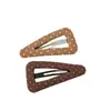 Pinza para el pelo de triángulo de lunares de mezclilla retro estilo coreano Pinza versátil para flequillo lateral Pasador Accesorio básico para el cabello