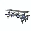 Mesa y Silla Combinadas para Comedor de Estudiantes Escolares 4 Personas 8 Personas Acero Inoxidable Mesa y Sillas Conectadas para Empleados Comida Rápida Mesa de Comedor para Comedor