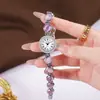 Goldie Medio Lujo Ligero Antiguo Alto Sentido Reloj Pulsera Colorido Nicho Alto Sentido Cadena de Piedra Ojo de Gato Reloj de Cuarzo