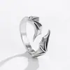 Anillo de Alas de Demonio para Hombre Ins Diseño de Nicho Moda Retro Personalizado Anillo Abierto Ajustable Regalo de Cumpleaños