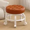 Taburete Pequeño con Ruedas Universales para Uso Doméstico, Taburete para Cambiar Zapatos de Niños, Taburete Móvil para Tiendas de Ropa, Sofá Pequeño Cómodo, Taburete Bajo