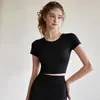 Ropa de Yoga para Mujer para Otoño e Invierno, Diseño Nuevo con Espalda Hueca, Camiseta de Manga Corta para Deportes, Exteriores, Pilates, Entrenamiento y Fitness