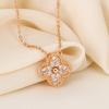 Collar Bao J Fan J Nácar Natural Calabaza Mariposa Trébol de Cuatro Hojas para Mujer Elegante Moda Versátil Cadena Clavícula