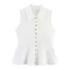 Item Quente de Venda Transfronteiriça do Aliexpress 2026 Primavera Novo Cores Sólidas Bainha Estilo Saia Curta Top Colete de Tricô 4192060