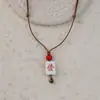 Colar Trançado de Cerâmica Jingdezhen para Mulheres, Estilo Retrô, Corrente para Clavícula Mahjong Novo Estilo Chinês, Cordão Acessório de Tendência Nacional de Luxo Leve