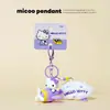 Llavero original de HelloKitty con animación Flip TV, práctico llavero de gato con cuentas de dibujos animados