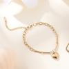 Pulseira de corrente em forma de coração transfronteiriça europeia e americana ouro rosa aço titânio pulseira fábrica atacado corrente clavicular popular personalizada Feminina