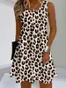 Vestido sin mangas de chaleco de verano europeo y americano de Amazon con estampado de leopardo, estampado floral y de plantas tropicales