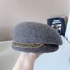 Boina japonesa ca4 lã australiana infantil outono e inverno quente chapéu de pintor elegante strass chapéu de aeromoça