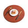 Individual de Mesa de Cuero Impermeable Antideslizante Transfronterizo Redondo de Doble Cara Hotel Hogar Aislamiento Individual Mesa de Comedor Sensación Avanzada Mantel Individual para Alimentos