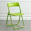 Silla plegable de plástico engrosado para uso doméstico, popular para sesiones de fotos, con respaldo, apilable para dormitorio, silla blanca simple y moderna