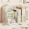 Estante de Almacenamiento Multifuncional para Escritorio Estilo Crema Estante de Escritorio Combinación de Libros Atril Estantería Pequeña de Oficina Por Zonas