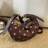 Bolso de Ante con Lunares Estilo Coreano para Debajo del Brazo Bolso de Mano Versátil Simple Bolso de Hombro Ambiente Otoño/Invierno Bolso de Hombro Único para Mujer