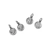 925 plata mate esmerilada impresión geométrica colgante de tarjeta redonda pulsera colgante hecho a mano DIY accesorios de joyería al por mayor S0466