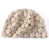 Gorro de Cachemira para Mujer 100% Cachemira Pura Estilo Nuevo Hecho a Mano de Tres Hilos Corte Flor de Ciruelo Baotou Protección para Orejas Gorro Cálido