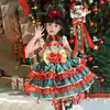VestidoLolita Estilo Navidad para Niñas, Falda Tutú de Terciopelo para Bebé, Vestido de Cumpleaños a la Moda, Conjunto de Dos Piezas Navideño