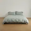 Estilo 2026 Algodão de Fibra Longa Peça Única 100% Algodão Percal Escovado Capa de Edredom Lençol de Cama Cor Sólida Algodão Puro Outono/Inverno Cama de 1,8m