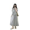 Tamanho Plus Size Fat mm Doce Coreano Laço Manga Curta Solta Camisa Feminina Verão Meia Saia Moda Conjunto Duas Peças