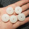 Colgante de Loto de Jade Blanco Afgano, colgante de jade blanco grasa de oveja, loto redondo, borla DIY, colgante de jade para colgar en el coche, accesorios pequeños