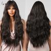 Peruca Feminina Franja Oito Caracteres Cabelo Longo Cacheado Vermelho Laranja Castanho Venda Quente Tik Tok Peruca Europeia e Americana Rede Rosa Simulação Fosca