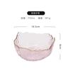 Bol de Vidrio Martillado con Borde Dorado Japonés Venta al por Mayor Set de Vajilla Transparente Estilo Nórdico Bol de Postre Plato Bol de Vidrio