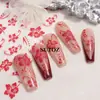 Pegatinas de Arte para Uñas Nuevas Transfronterizas Ins Simples Pequeñas Frescas Flor de Hibisco Roja Pegatinas Adhesivas 3D para Uñas