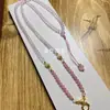 Nova Corrente de Contas Universal Cristal Morango Amuleto Buda Tailandês Versátil Colar Thangka Corrente de Pendurar Cristal Corrente de Suéter 4mm