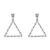Versión coreana de aretes colgantes triangulares pequeños frescos con incrustaciones de circonitas cuadradas tipo escalera, aretes de temperamento para mujer, temblores transfronterizos, mayoristas