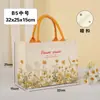 Bolsa Tote de Lona Floral, Bolsa de Presente Personalizada de Alta Qualidade, Bolsa de Mão Tridimensional para Publicidade e Promoção de Grande Capacidade