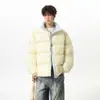 Chaqueta de Algodón para Hombre de Invierno Nueva con Cuello Alto para Hombre Holgada Engrosada Cálida de Moda Abrigo Tipo Pan de Algodón Ropa Exterior